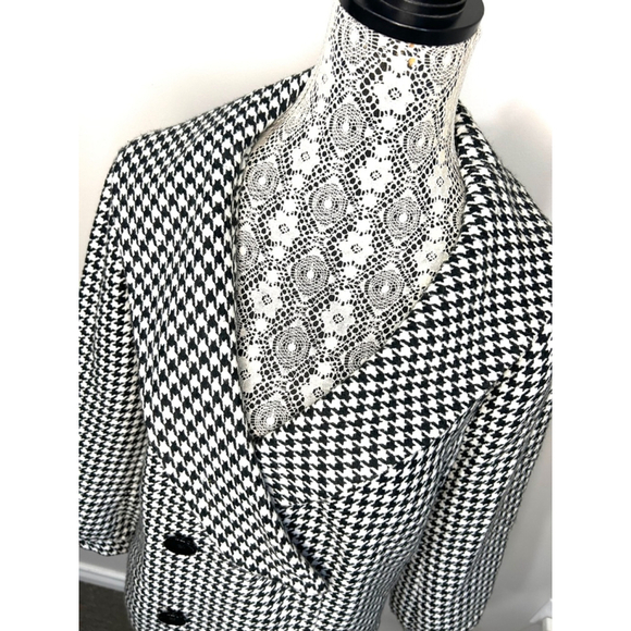 Women's Nygard Black & White Houndstooth Blazer Petite oversized collar Size 16 - Picture 2 of 10